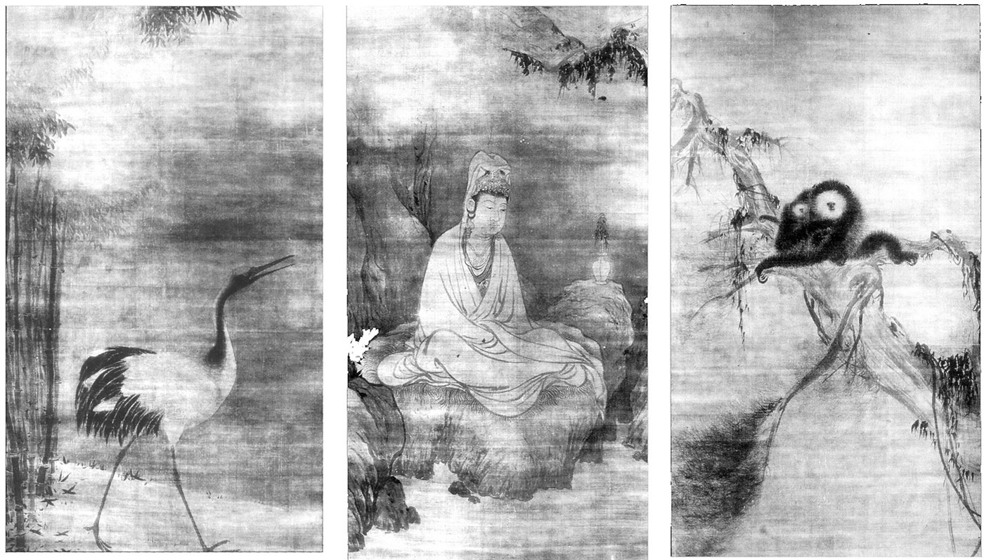 crane kannon and monkey